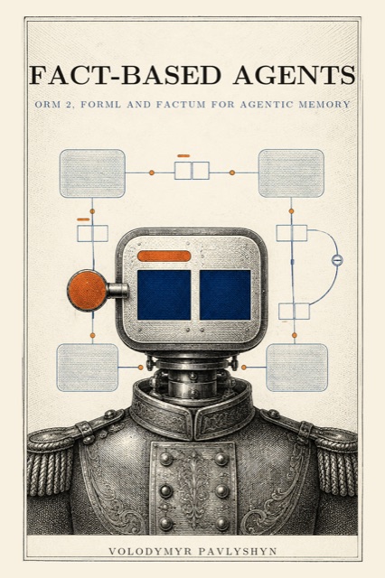 The cover of Fact-Based Agents by Volodymyr Pavlyshyn.
